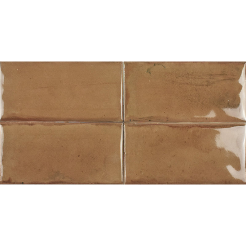 Tegel Terra BG 3" x 6" Glossy Ceramic Subway Wall Tile – Warm Earth Tone, Brown