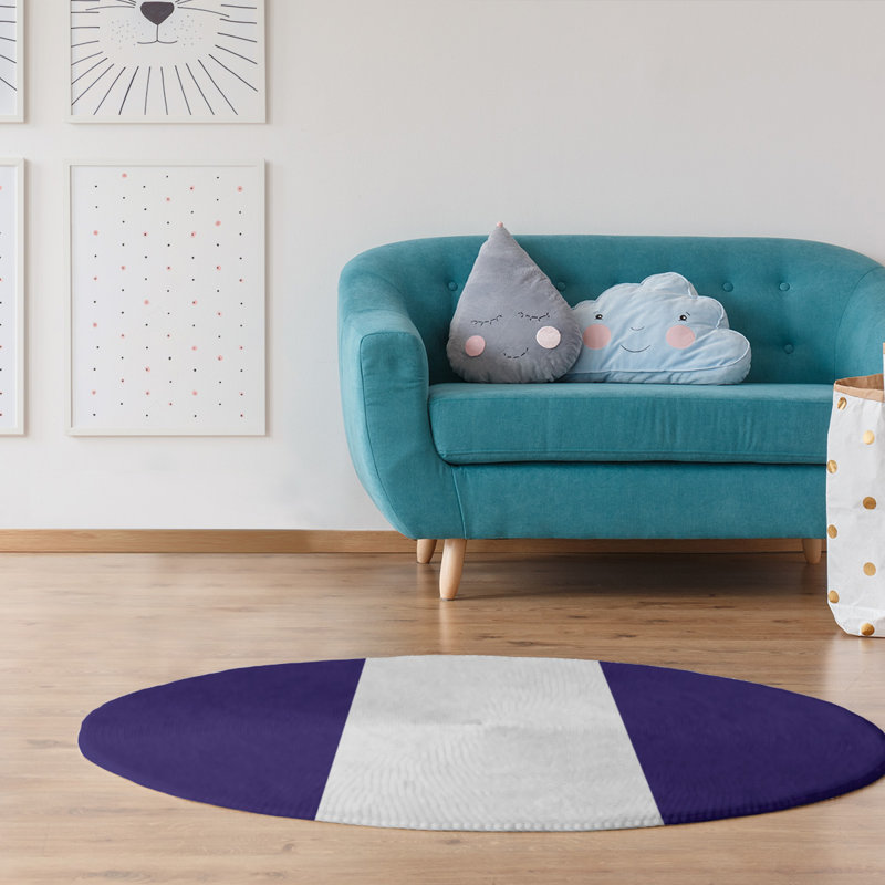 Tapis de zone en poly-rayures baltimore retour foote, Rond 5 pi