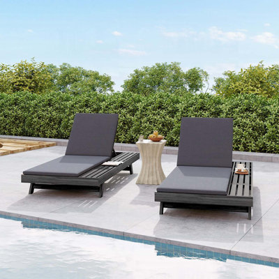 Outdoor Lounge Chaise Lounge with Adjustable Headrest,Outdoor Comfort and Style