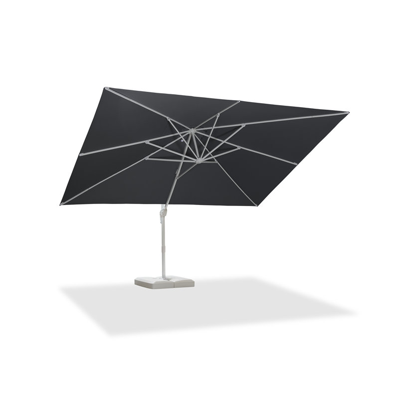 304cm X 396cm Rectangular Cantilever Parasol, Light Grey