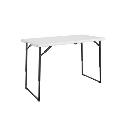 COSCO 4 ft. Centerfold Blow Mold Utility Table, Adjustable Height