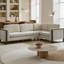 Canapé modulaire en L de 104 po avec accoudoirs carrés, canapé en tissu de chenille 2 pièces avec structure en bois massif et coussins à ressorts, canapé 5 places moderne pour le salon