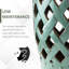 13" X 18" Ceramic Garden Stool With Woven Lattice Design & Glazed Strong Materials Decorative End Table, Antique Blue