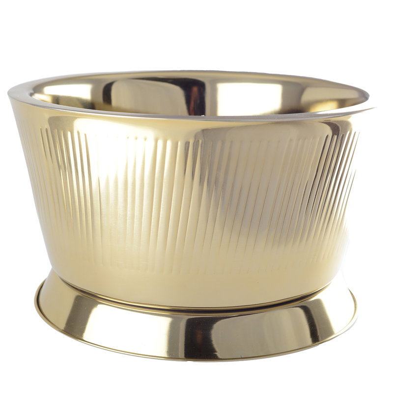 GOLD BEVERAGE TUB WITH RIBBED PATTERN
