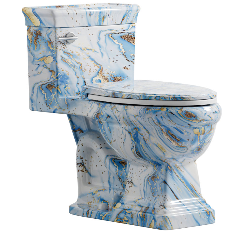 Toilet With Square Base, One-Piece Elongated Toilet, Luxury Toilet For Bathrooms, 12'' Rough-In, Single Flush 1.28 GPF