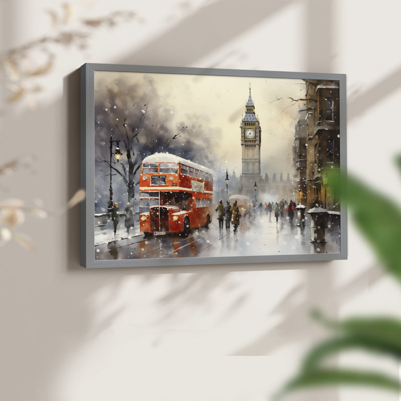 Chirstmas Art-CCCXLIX -Framed Print - Restickable, Gris, H 16 po x l 20 po