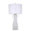 Lampe de table facettée givrée - 32 po x 17 po - verre d'art et cristal givré