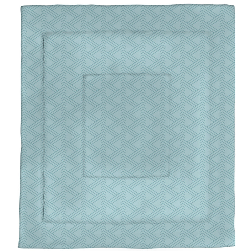 Édredon réversible en microfibre Dana Strider, Édredon simple, Bleu sarcelle géométrique 1