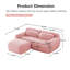 Canapé modulaire moelleux avec méridienne et coussins décoratifs, rose