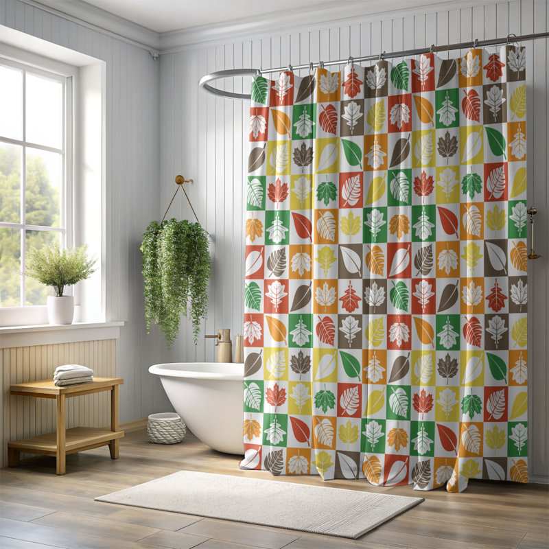 Palm Tones - Rideau de douche Premium, H 74 po x l 71 po