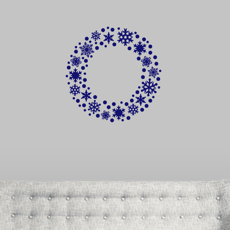Décalcomanie murale couronne flocon de neige, Bleu marine