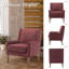 Solid Wood Upholstered Arm Accent Chair,Breathable Fabric Wingback Chair, Suitable for Living Room, Bedroom-1474203355