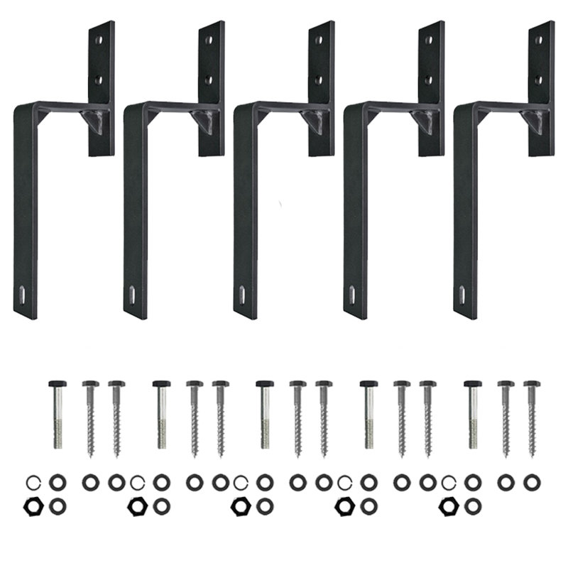Premium Black Steel Double Bypass Barn Door Hardware Kit