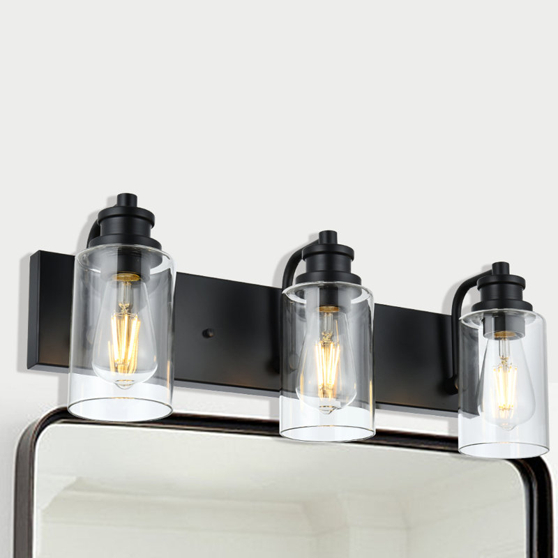 3 - Light Dimmable Vanity Light, Black