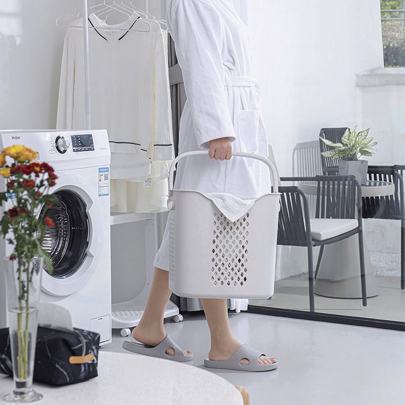 2-Tier Laundry Hamper Sorter With Hanging Bar, Rolling Laundry Baskets With Wheels Removable, Stackable Laundry Cart Organizer And Storage