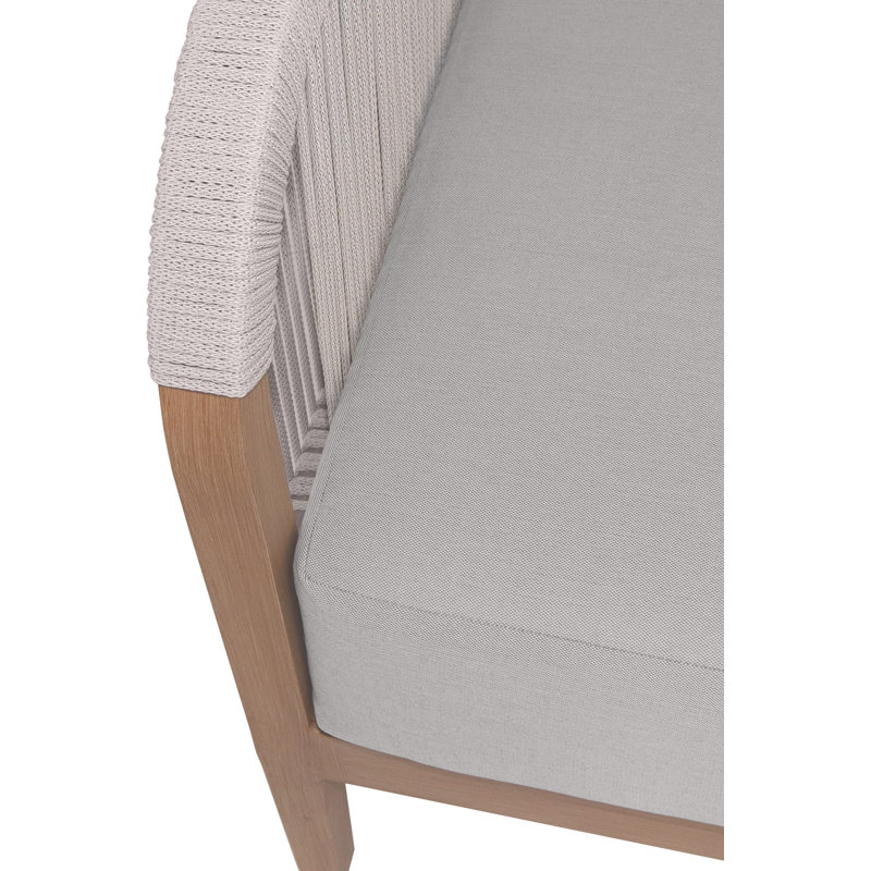 Chaise de patio en métal avec coussins Maui Jessalin, Gris
