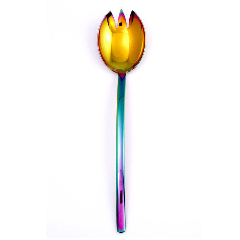 Due Stainless Steel Salad Servers, Rainbow