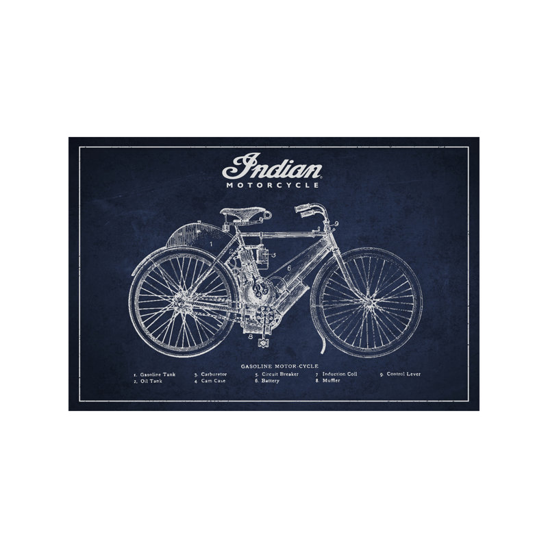 Indian Navy Blue Patent by Aged Pixel - Print on Canvas, 20.32 cm H x 30.48 cm W, No Frame