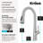 KRAUS Odelia 4-Function Single Handle Pull Down Kitchen Faucet with CleanSweep Blade Spray in Spot-Free Stainless Steel-123015095