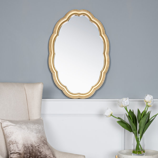 House of Hampton® Hendrixson Solid Wood Scalloped Wall Mirror - Wayfair ...