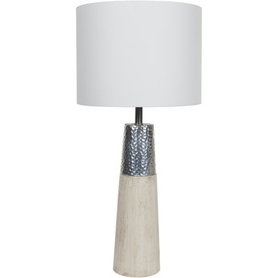 Lampe de table argentée/beige 22 po Arras