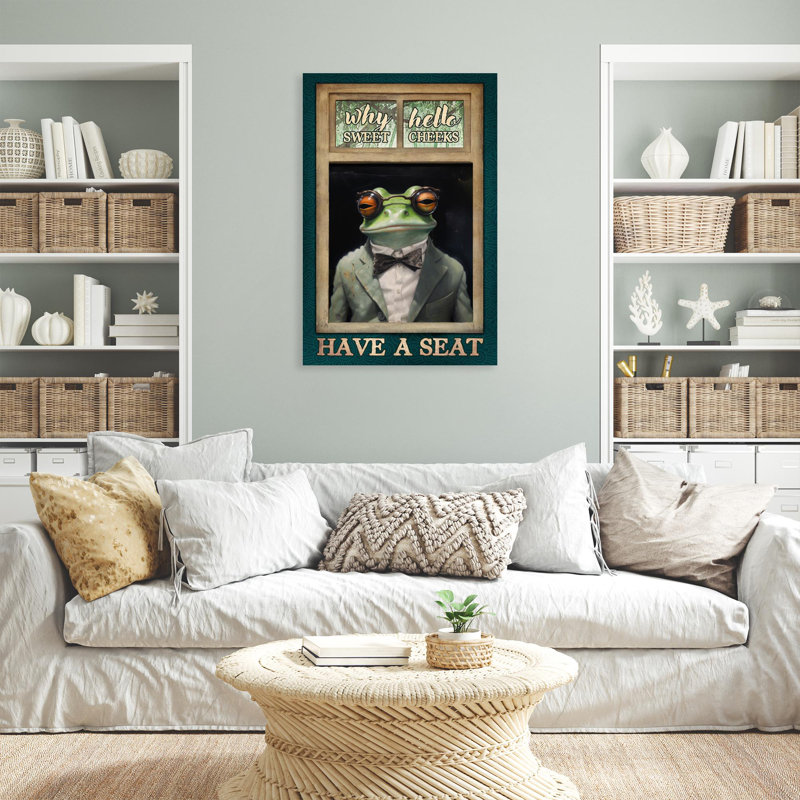 «Frog Pourquoi Hello Sweet Cheek», reproduction d'art graphique sur toile tendue, H 36 po x l 24 po x P 1,25 po