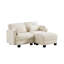 Canapés d'angle à compression, causeuse modulaire deux places en chenille beige, intérieur moderne