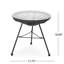 Table d'appoint en verre trempé avec base polyvalente - Mobilier d'extérieur