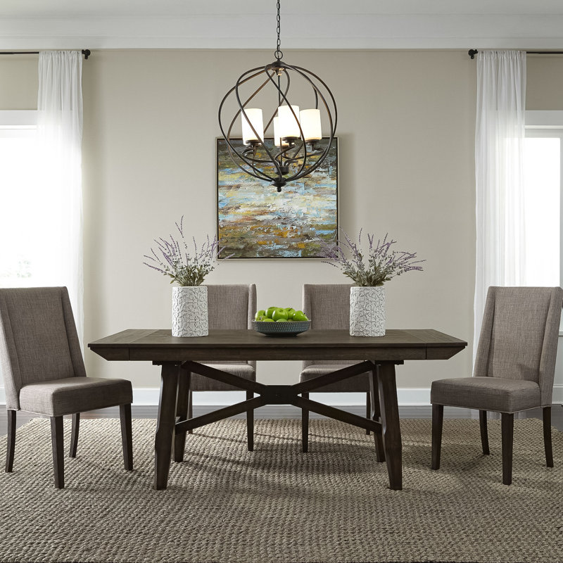 Ensemble de table à tréteaux 5 pièces Reber avec 4 chaises rembourrées Reber