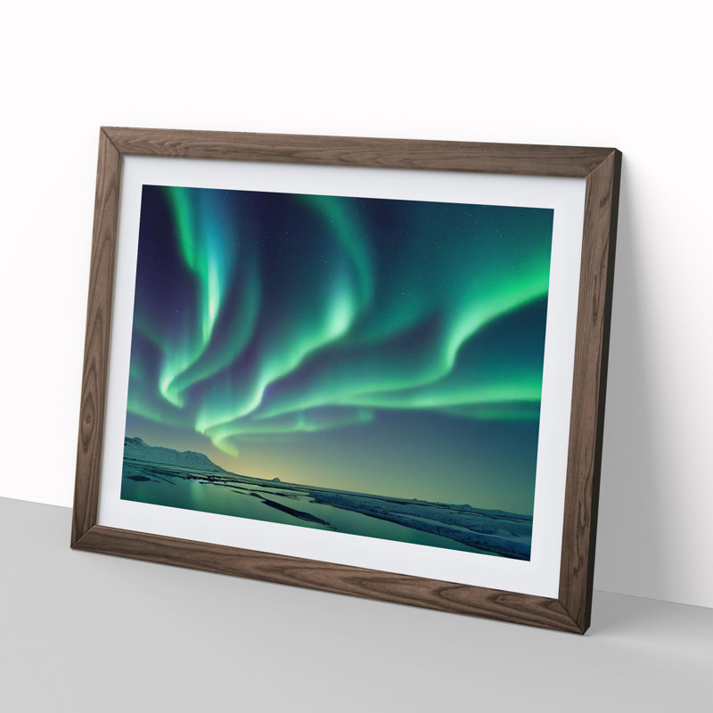 Righteous Aurora Borealis - Framed Print, 34cm H x 46cm W x 2cm D, Walnut 