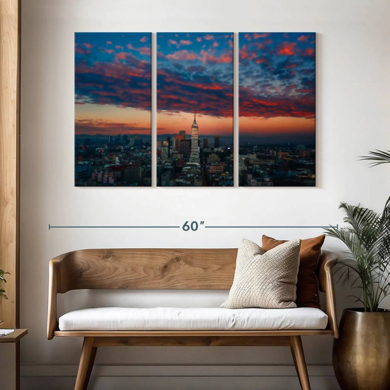 Skyline de Sireci, Mexique, H 32 po x l 50 po