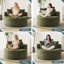 2 pièces - Fauteuil d'appoint rond de 43 po, fauteuil rembourré en velours côtelé à dossier profond sans siège-131268267