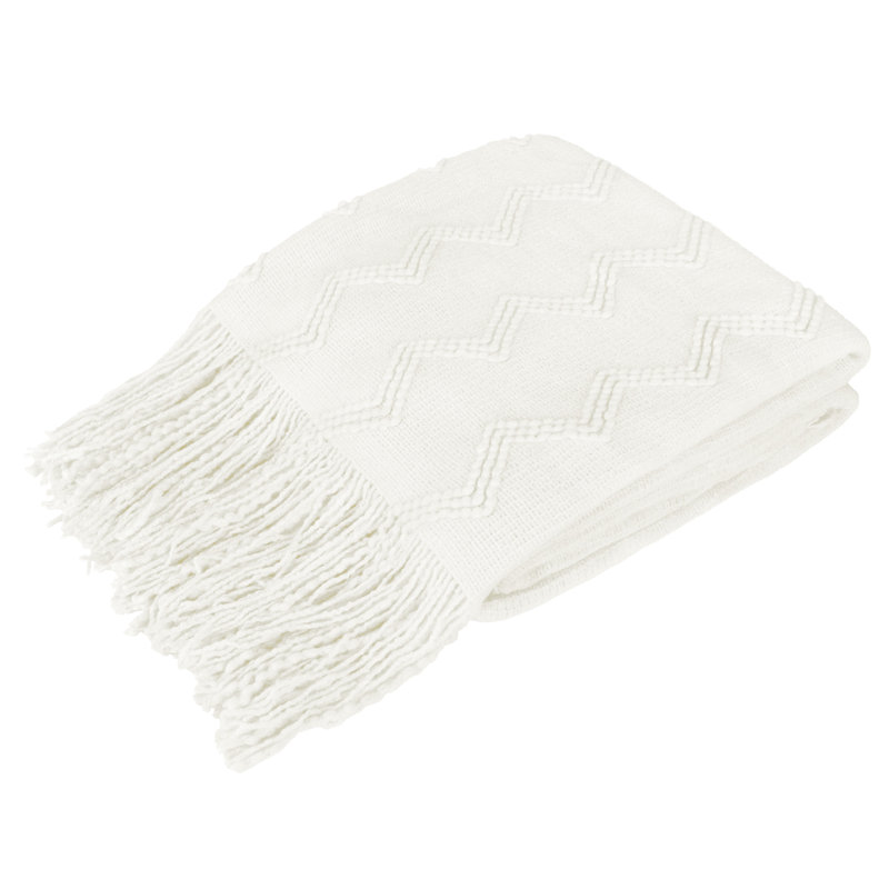 Jeté doux pour canapé, rose clair, 50 x 60, Blanc, Zig Zag, Lit simple