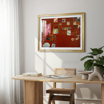 The Red Studio (L'Atelier Rouge)-Henri Matisse-Framed Print with Mat and glass-1911