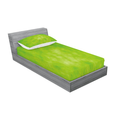 Ambesonne Lime Green Fitted Sheet  Pillow Sham Lime Green Avocado Green
