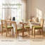 Ensemble de 2 chaises de salle à manger en rotin, style ferme moderne du milieu du siècle, structure en bois massif, dossier en canne, coussin en lin et mousse à ressorts en S-1471481228