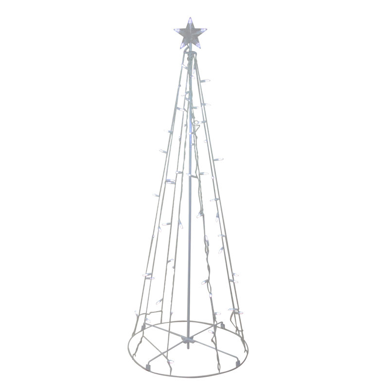 5' Traditional Multi-Color LED Lighted Outdoor Christmas Cone Tree