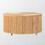 Table basse en rotin naturel de style bohémien Moreno, H 15,58 po x l 30,98 po x P 30,98 po