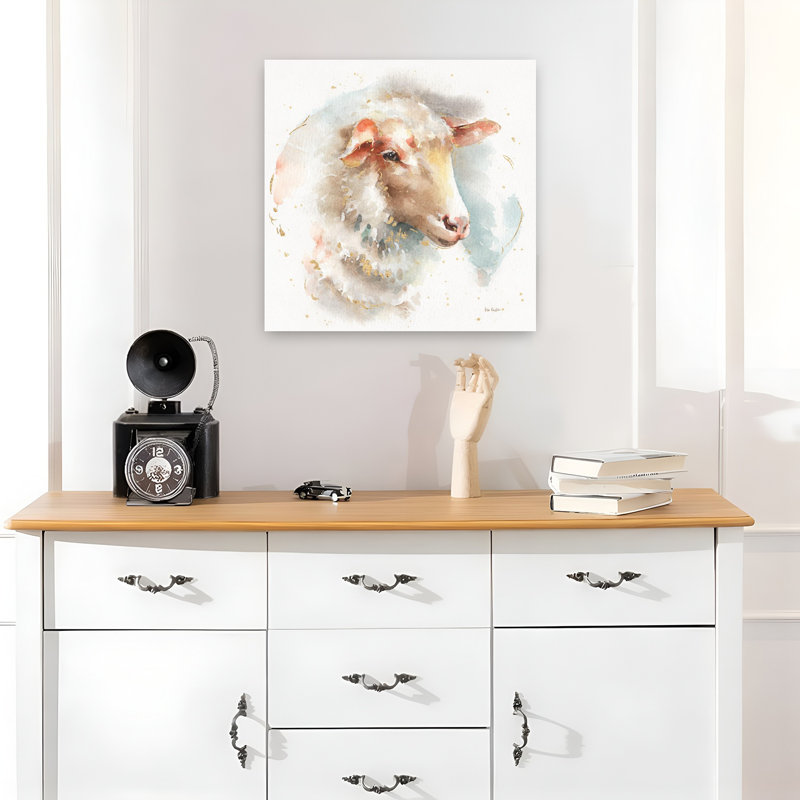 «Contemporary Farm Friends Iv» avec art animalier brun contemporain, H 18 po x l 18 po