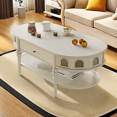 Solid Wood Glass Coffee Table