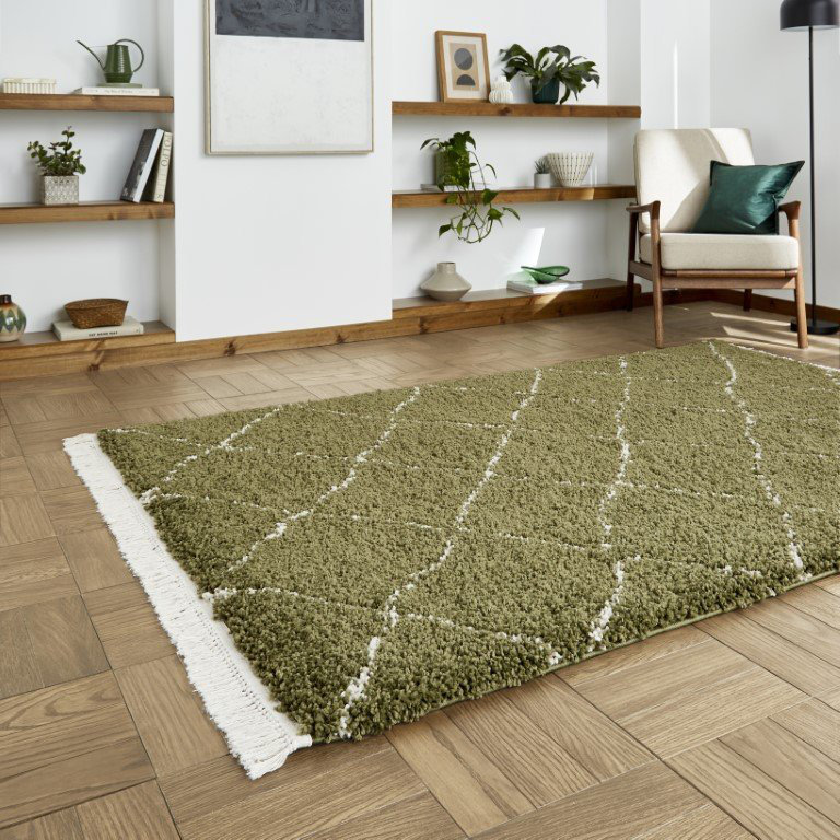 Pechler area rug Machine Woven Green, Rectangle 80 x 150cm