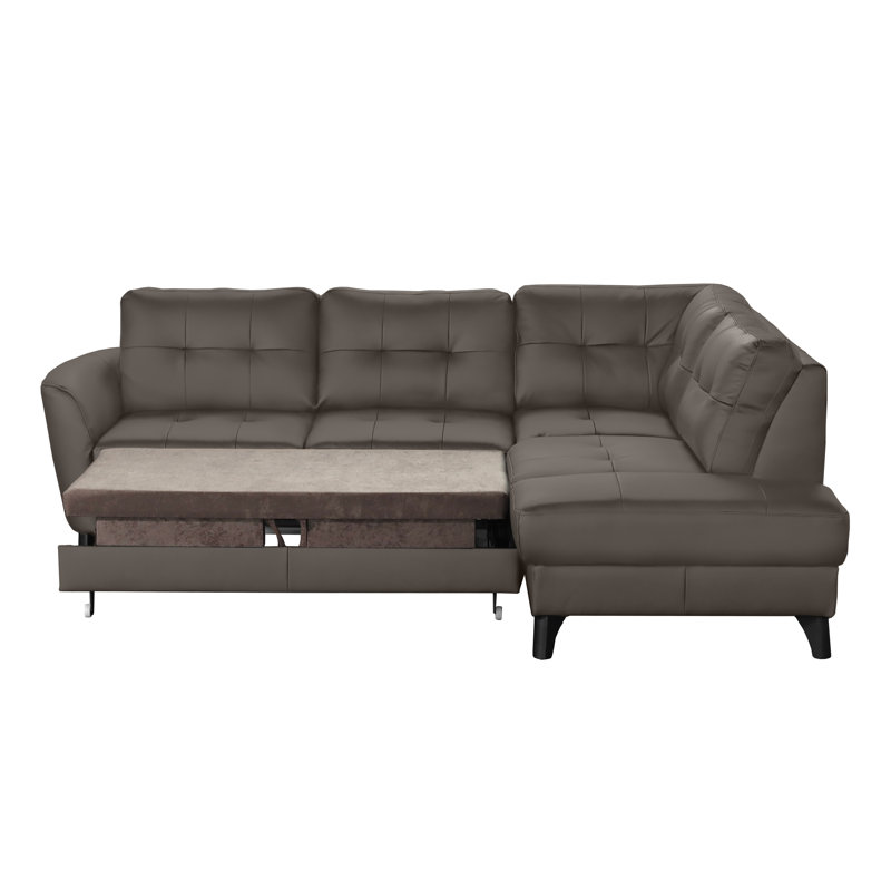 Hunnewell Sleeper Corner Sofa, Right Hand Facing, Dark Brown