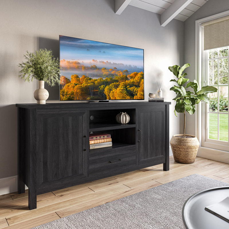 Meuble télé pour téléviseur de 65 po ou moins Bingen, Gris rustique