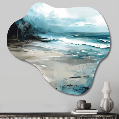 Coastal Waves IV - Art mural moderne asymétrique, reproduction murale en métal