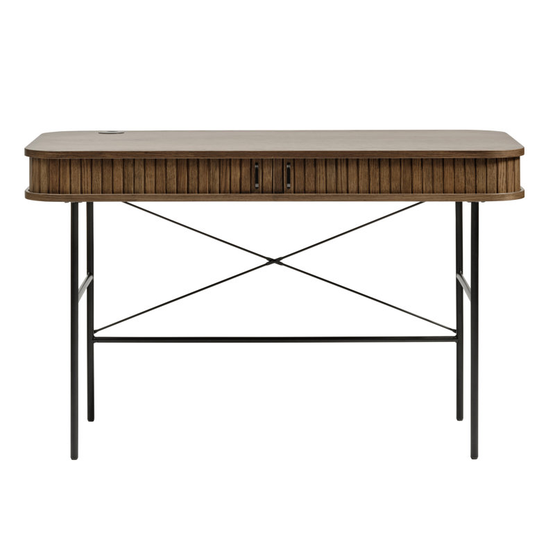 Teneasha Oval Writing Desk, Smoked Oak