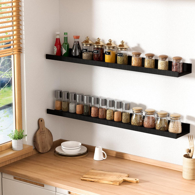 6 tablettes flottantes noires