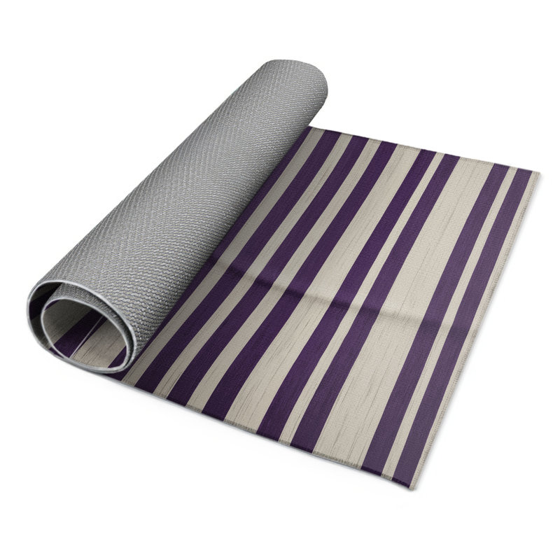 Tapis intérieur / extérieur gris HorizontalStripes, Rectangulaire 3 pi x 5 pi