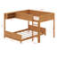 Lit superposé en bois double TG avec tablette de rangement intégrée et échelle-133665715