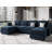Modular Sectional Sofa U Shaped Velvet Couch with Reversible Chaise Oversized Couch with Ottoman Blue