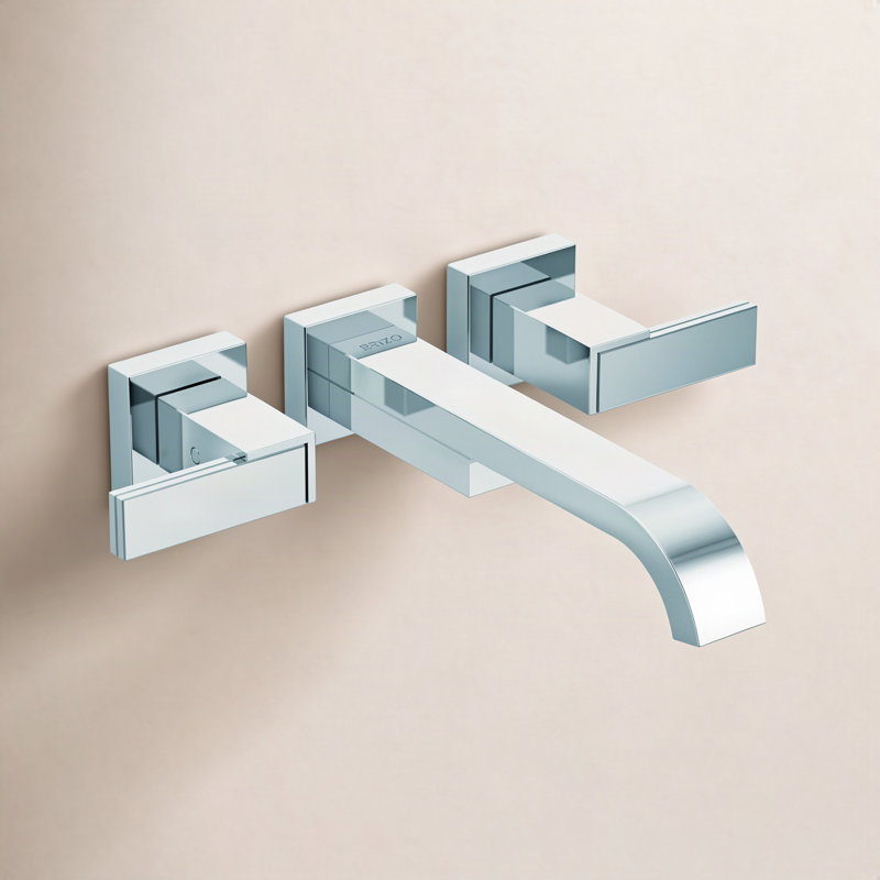 Siderna® Two-Handle Wall Mount Tub Filler, Chrome, Lever